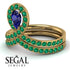 Sapphire Pear Shape Stacking Bridal Set - Emilia No. 28 image 5