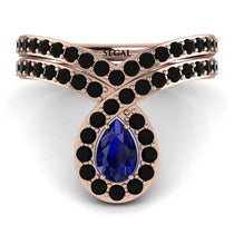 Sapphire Pear Shape Stacking Bridal Set - Emilia No. 44 image 1