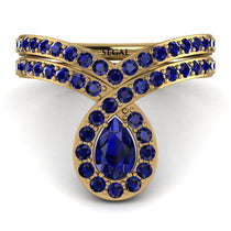 Sapphire Pear Shape Stacking Bridal Set - Emilia No. 73 image 1