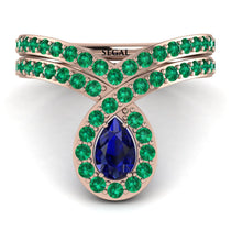Sapphire Pear Shape Stacking Bridal Set - Emilia No. 29 image 1