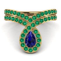 Sapphire Pear Shape Stacking Bridal Set - Emilia No. 28 image 1