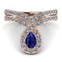Sapphire Pear Shape Stacking Bridal Set - Emilia No. 14 image 1