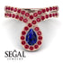 Sapphire Pear Shape Stacking Bridal Set - Emilia No. 59