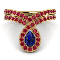 Sapphire Pear Shape Stacking Bridal Set - Emilia No. 58 image 1