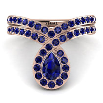Sapphire Pear Shape Stacking Bridal Set - Emilia No. 74 image 1