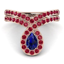 Sapphire Pear Shape Stacking Bridal Set - Emilia No. 59 image 1