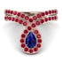 Sapphire Pear Shape Stacking Bridal Set - Emilia No. 59