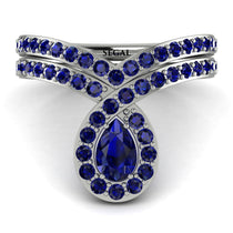 Sapphire Pear Shape Stacking Bridal Set - Emilia No. 75 image 1