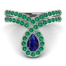 Sapphire Pear Shape Stacking Bridal Set - Emilia No. 30 image 1