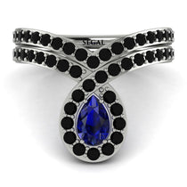 Sapphire Pear Shape Stacking Bridal Set - Emilia No. 45 image 1