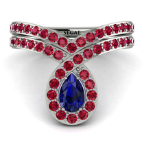 Sapphire Pear Shape Stacking Bridal Set - Emilia No. 60 image 1