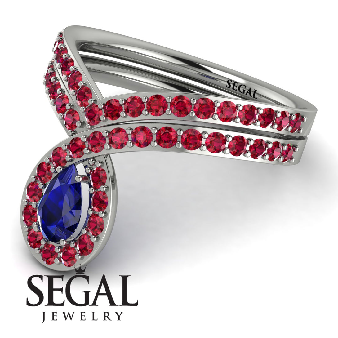 Sapphire Pear Shape Stacking Bridal Set - Emilia No. 60