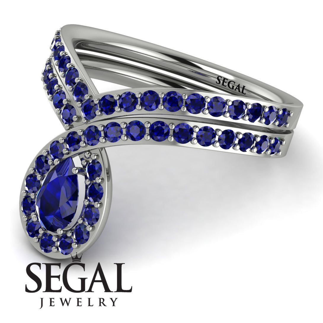 Sapphire Pear Shape Stacking Bridal Set - Emilia No. 75