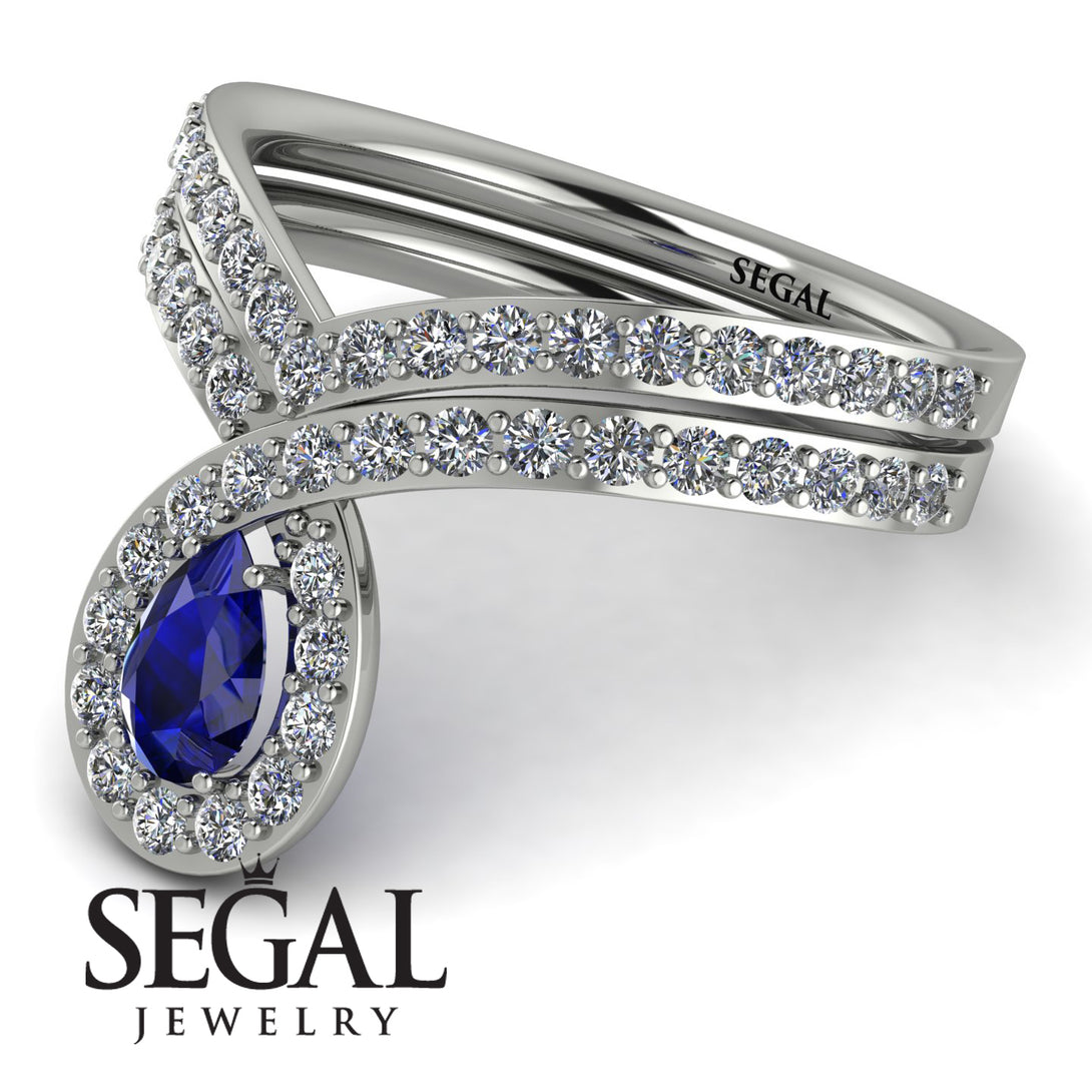 Sapphire Pear Shape Stacking Bridal Set - Emilia No. 15