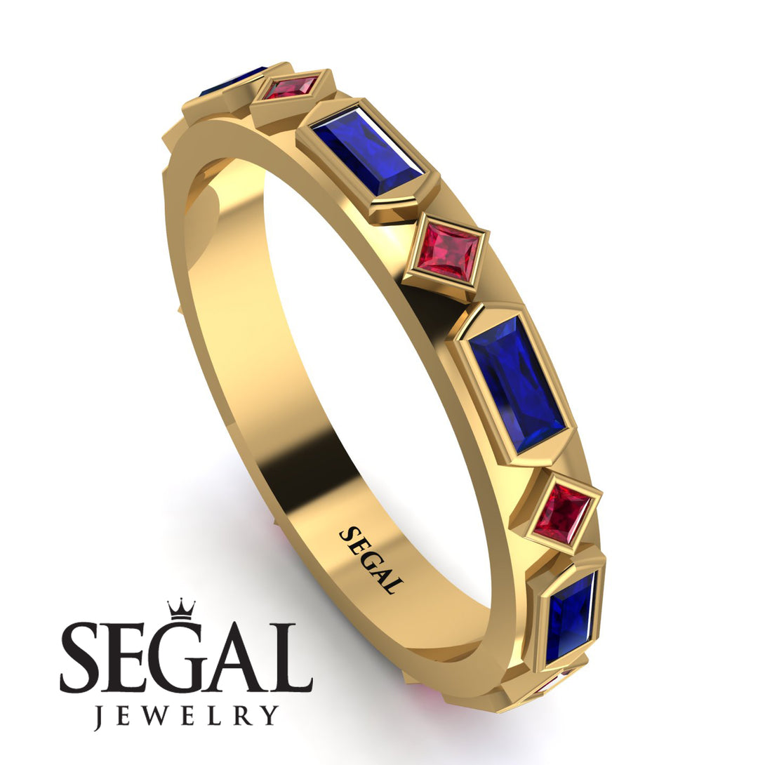 Sapphire Baguette & Princess Eternity Band - Andrea No. 70