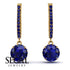 Sapphire Dangle Earrings With Hidden Halo - Adaline No. 73