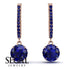 Sapphire Dangle Earrings With Hidden Halo - Adaline No. 74
