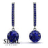 Sapphire Dangle Earrings With Hidden Halo - Adaline No. 75