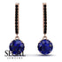 Sapphire Dangle Earrings With Hidden Halo - Adaline No. 44 image 10