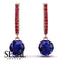 Sapphire Dangle Earrings With Hidden Halo - Adaline No. 59