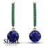Sapphire Dangle Earrings With Hidden Halo - Adaline No. 29 image 10
