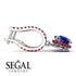 Sapphire Dangle Earrings With Hidden Halo - Adaline No. 60