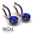 Sapphire Dangle Earrings With Hidden Halo - Adaline No. 74