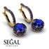Sapphire Dangle Earrings With Hidden Halo - Adaline No. 73