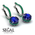 Sapphire Dangle Earrings With Hidden Halo - Adaline No. 30