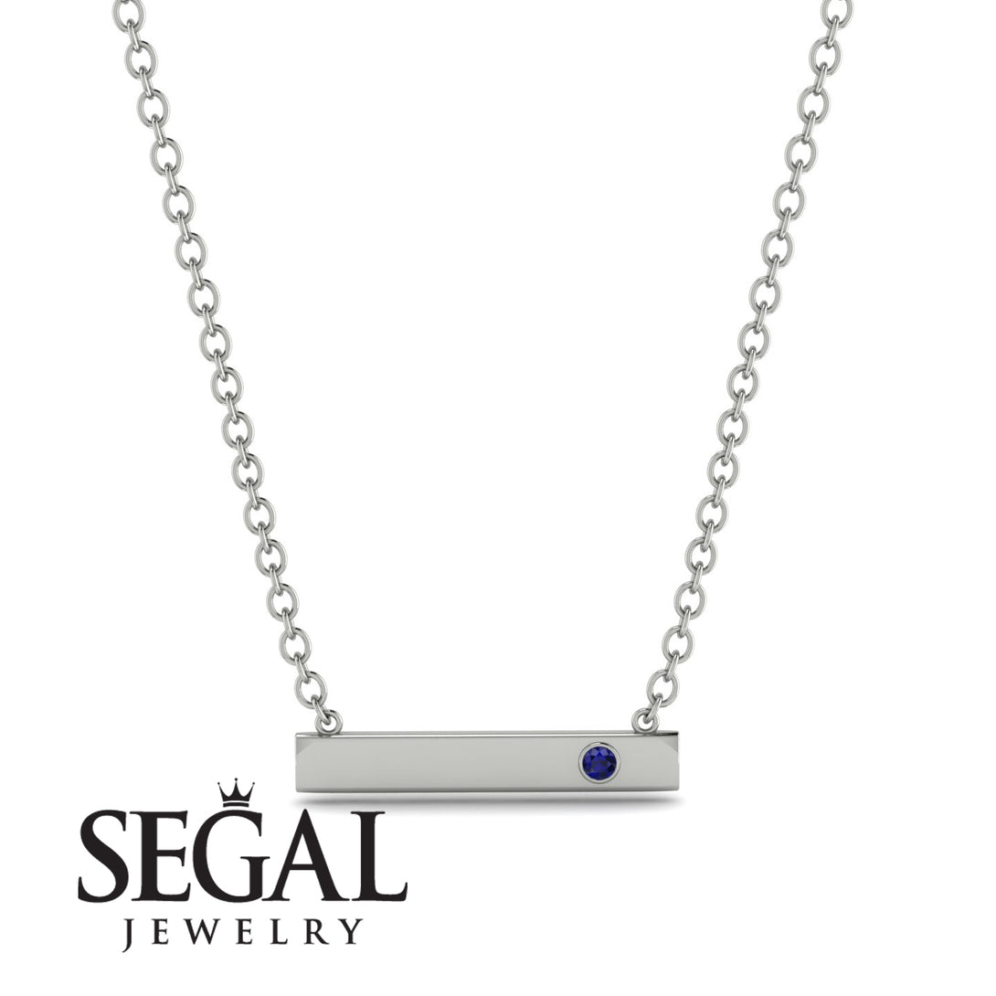 Sapphire Gold Necklace Bar - Crystal No. 15