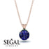 Sapphire Necklace With Hidden Halo - Adaline No. 29