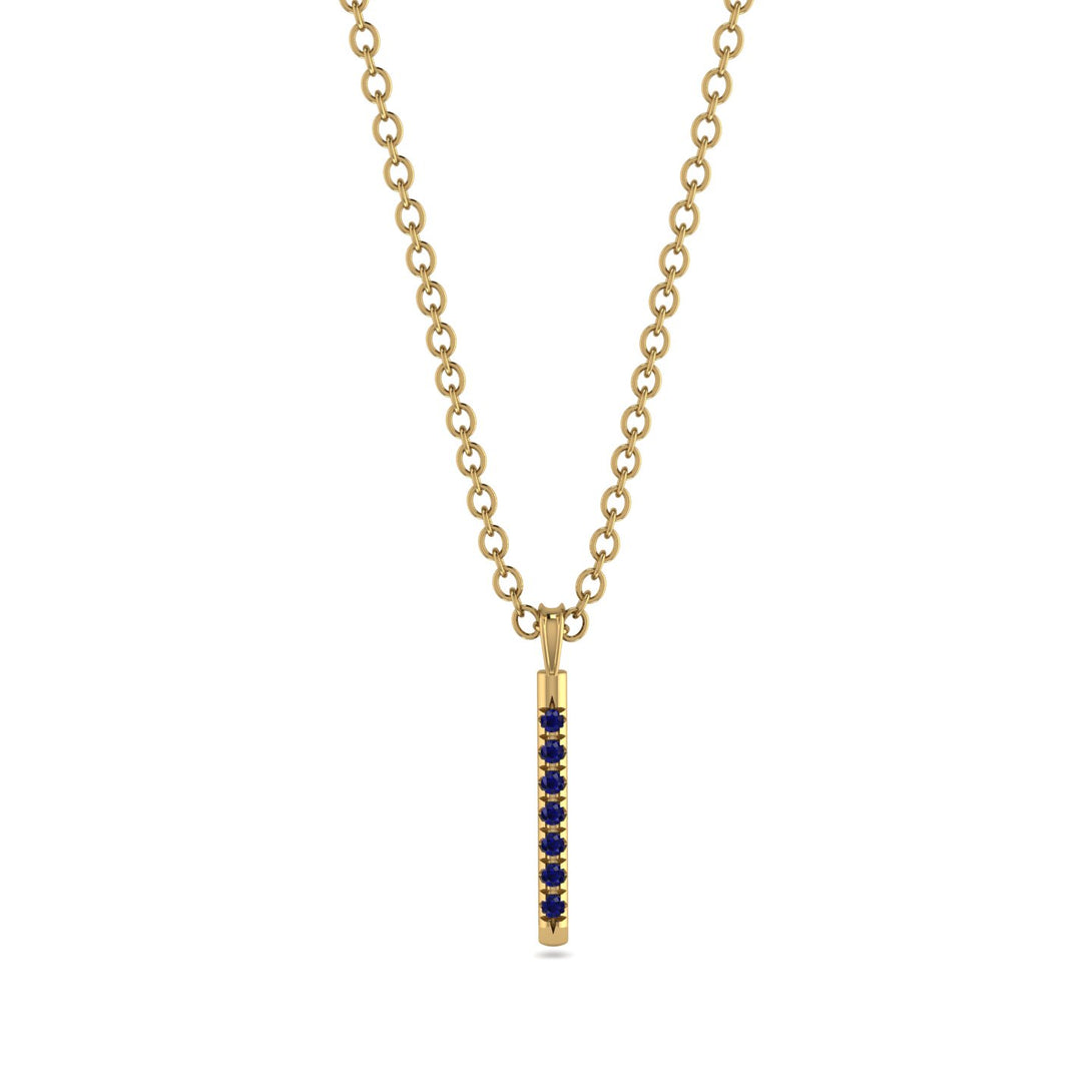 Sapphire Stick Pendant - Kate No. 13