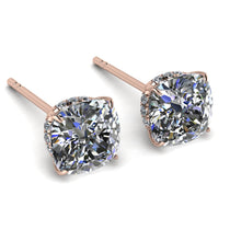 Hidden Halo Cushion Diamond Earrings - Alivia No. 2 image 1
