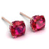 Hidden Halo Cushion Ruby Earrings - Alivia No. 56