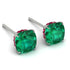 Hidden Halo Cushion Emerald Earrings - Alivia No. 51