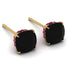Hidden Halo Cushion Black Diamond Earrings - Alivia No. 52