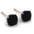 Hidden Halo Cushion Black Diamond Earrings - Alivia No. 68