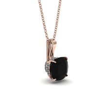 Hidden Halo Cushion Black Diamond Necklace - Alivia No. 8 image 1