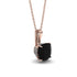 Hidden Halo Cushion Black Diamond Necklace - Alivia No. 8 image 1