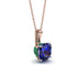Hidden Halo Cushion Sapphire Necklace - Alivia No. 29 image 1