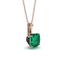 Hidden Halo Cushion Emerald Necklace - Alivia No. 35 image 1