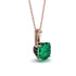 Hidden Halo Cushion Emerald Necklace - Alivia No. 35 image 1