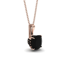 Hidden Halo Cushion Black Diamond Necklace - Alivia No. 38 image 1