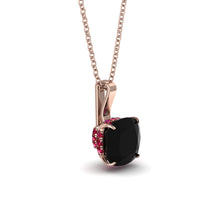 Hidden Halo Cushion Black Diamond Necklace - Alivia No. 53 image 1