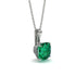 Hidden Halo Cushion Emerald Necklace - Alivia No. 6 image 1