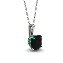 Hidden Halo Cushion Black Diamond Necklace - Alivia No. 24 image 1