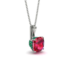 Hidden Halo Cushion Ruby Necklace - Alivia No. 27 image 1