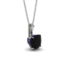 Hidden Halo Cushion Black Diamond Necklace - Alivia No. 69 image 1