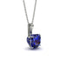 Hidden Halo Cushion Sapphire Necklace - Alivia No. 75 image 1