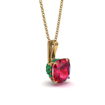 Hidden Halo Cushion Ruby Necklace - Alivia No. 25 image 1